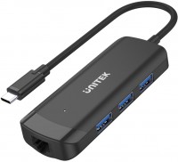 Photos - Card Reader / USB Hub Unitek uHUB Q4+ 4-in-1 Powered USB-C Ethernet Hub 