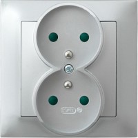 Photos - Socket Ospel Impresja GP-2YZP/18 silver