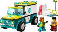 Construction Toy Lego Emergency Ambulance and Snowboarder 60403 
