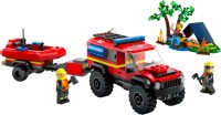 Photos - Construction Toy Lego 4x4 Fire Truck with Rescue Boat 60412 