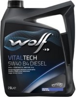 Photos - Engine Oil WOLF Vitaltech 5W-40 B4 Diesel 5 L