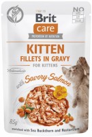 Photos - Cat Food Brit Care Kitten Fillets in Gravy Savory Salmon 85 g 
