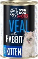 Photos - Cat Food John Dog Kitten Veal/Rabbit Mousse  400 g