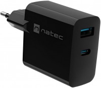 Photos - Charger NATEC Ribera GaN USB-A + USB-C 65W 