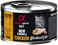 Photos - Cat Food Alpha Spirit Cat Canned Sterilized Chicken 200 g 