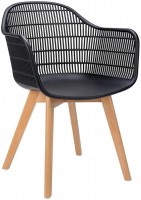 Photos - Chair Modesto Design Basket Arm Wood 