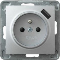 Photos - Socket Ospel Impresja GP-1YZPUSB/m/18 silver