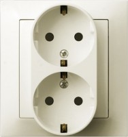 Photos - Socket Ospel Impresja GP-2YS/27 ivory