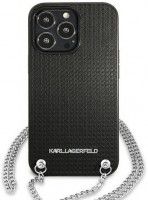 Photos - Case Karl Lagerfeld Leather Textured and Chain for iPhone 13 Pro Max 