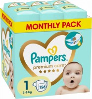 Photos - Nappies Pampers Premium Care 1 / 156 pcs 