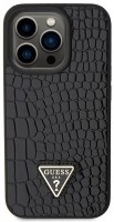 Photos - Case GUESS Croco Triangle Metal Logo for iPhone 15 Pro 