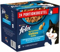 Photos - Cat Food Felix Sensations Jellies Fish 24 pcs 