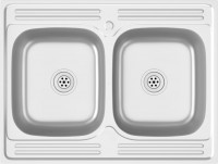 Photos - Kitchen Sink VidaXL Kitchen Sink with Double Basins 80x60 147235 800x600