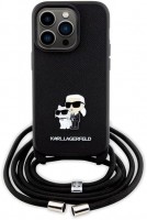 Photos - Case Karl Lagerfeld Crossbody Saffiano Metal Pin Karl & Choupette for iPhone 14 Pro 