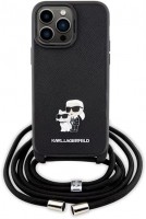 Photos - Case Karl Lagerfeld Crossbody Saffiano Metal Pin Karl & Choupette for iPhone 13 Pro Max 