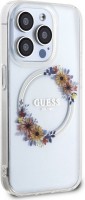 Photos - Case GUESS Flowers Wreatch MagSafe for iPhone 15 Pro 