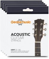 Photos - Strings Gear4music 5 Pack of Acoustic Guitar Strings 80/20 Light 
