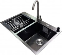 Photos - Kitchen Sink Romzha Arta U-730SD BL A RO41571 780x480