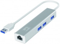 Photos - Card Reader / USB Hub LevelOne Gigabit USB Network Adapter with USB Hub 