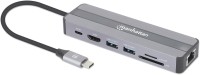 Photos - Card Reader / USB Hub MANHATTAN USB-C 7-in-1 Docking Station with Power Delivery 