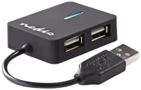 Photos - Card Reader / USB Hub Nedis UHUBU2410BK 