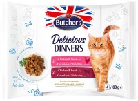 Photos - Cat Food Butchers Delicious Dinners Chicken/Liver/Beef 4 pcs 