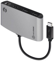 Photos - Card Reader / USB Hub ALOGIC ThunderBolt 3 Dual DisplayPort PORTABLE Docking Station with 4K 