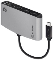 Photos - Card Reader / USB Hub ALOGIC ThunderBolt 3 Dual HDMI PORTABLE Docking Station with 4K 