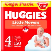 Photos - Nappies Huggies Little Movers 4 / 150 pcs 