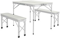 Photos - Outdoor Furniture Outsunny Three-Piece Aluminium Folding Picnic Table and Bench Set 