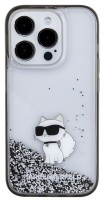 Case Karl Lagerfeld Liquid Glitter Choupette for iPhone 15 Pro 