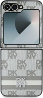 Photos - Case DKNY Leather Checkered Mono Pattern & Printed Stripes for Galaxy Z Flip 6 