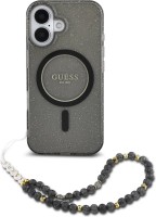 Photos - Case GUESS IML Glitter with Pearl Strap for iPhone 16 