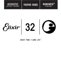 Photos - Strings Elixir Acoustic Nanoweb Phosphor Bronze Single 32 