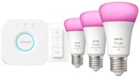 Photos - Light Bulb Philips Hue White and Colour 11W E27 3 pcs + Bridge + dimmer switch 