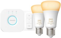 Photos - Light Bulb Philips Hue 11W E27 2 pcs + Bridge + dimmer switch 