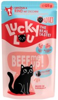 Photos - Cat Food Lucky Lifestage Adult Beef Pouch 125 g 