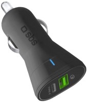 Photos - Charger SBS Car Charger USB-A + USB-C 15W 