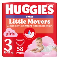 Photos - Nappies Huggies Little Movers Pants For Girls 3 / 58 pcs 