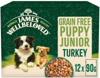 Photos - Dog Food James Wellbeloved Puppy Grain-Free Turkey in Gravy Pouches 12 pcs 12