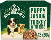 Photos - Dog Food James Wellbeloved Puppy Turkey/Rice in Gravy Pouches 12 pcs 12