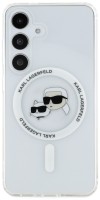 Photos - Case Karl Lagerfeld Button Karl & Choupette Heads Printed Logo MagSafe for Galaxy S25+ 