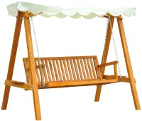 Photos - Canopy Swing Outsunny 3-Seater Swinging Wooden Garden Seat 