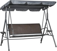 Photos - Canopy Swing Outsunny 3 Seater Rattan Swing Chair with Canopy