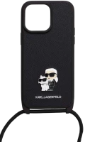 Photos - Case Karl Lagerfeld Crossbody Saffiano Metal Pin Karl & Choupette for iPhone 14 Pro Max 