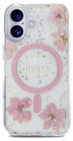 Photos - Case GUESS Resin Flower Glitter MagSafe for iPhone 16 