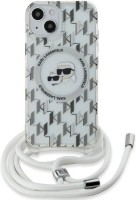 Photos - Case Karl Lagerfeld Crossbody Monogram Karl & Choupette Head MagSafe for iPhone 15 