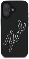 Photos - Case Karl Lagerfeld 3D Rubber Bicolor Signature for iPhone 16 