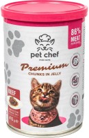Photos - Cat Food Pet Chef Cat Premium Adult Beef  415 g