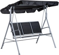 Photos - Canopy Swing Outsunny Metal Swing Chair Garden Hammock 3 Seater Patio Bench w/ Canopy